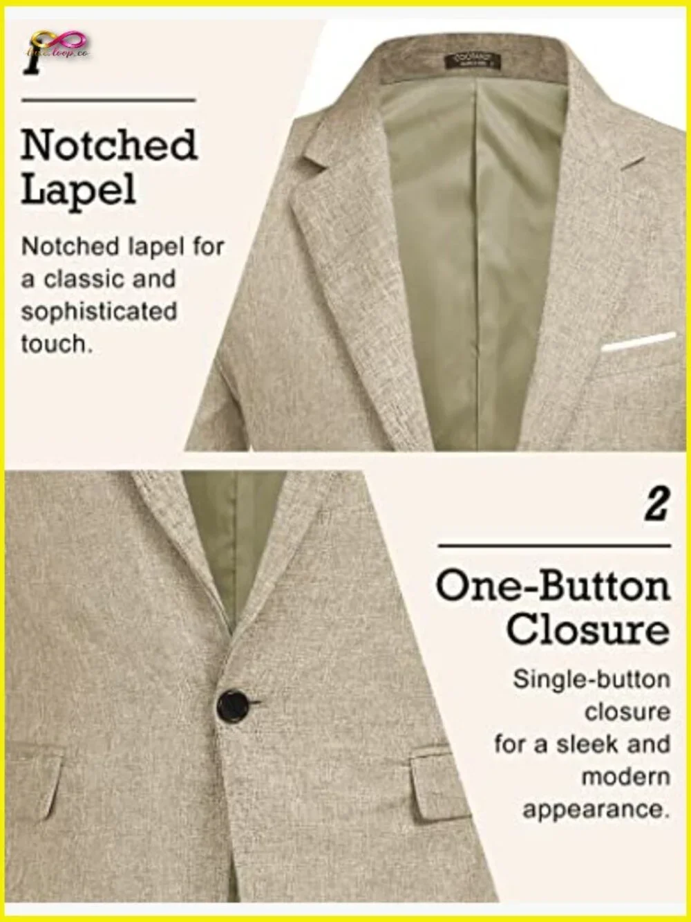 Slim Fit Blazer Lightweight Sport Coat One Button Casual Modern Jacket